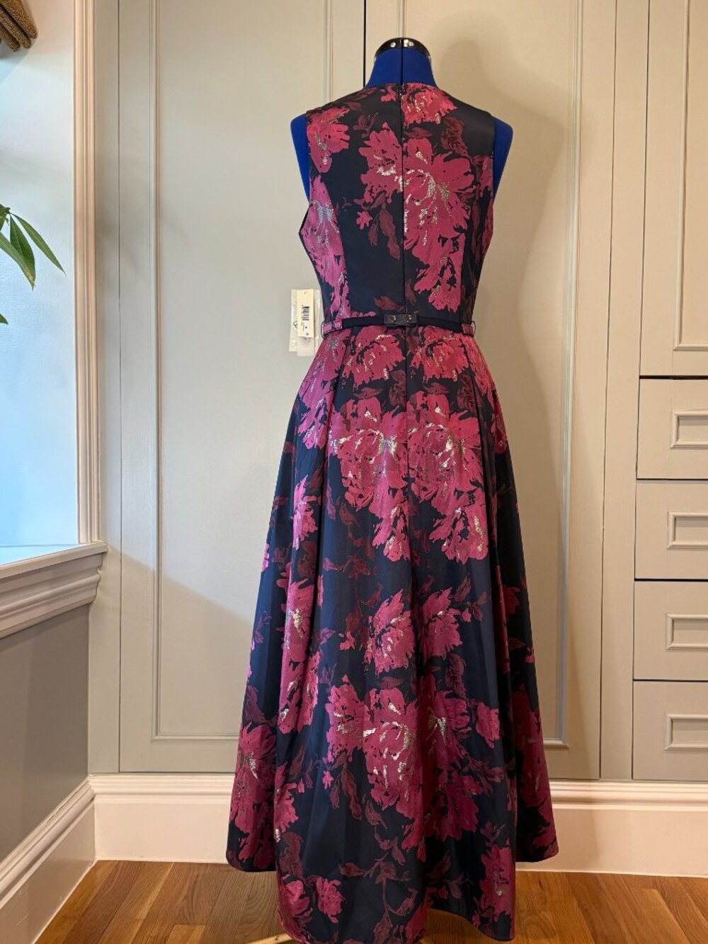 NWT Eliza J high-low floral gown with embellished belt and pockets, size 10 - Picture 5 of 10